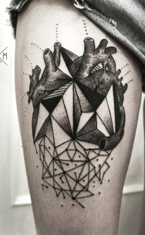 geometric-heart-tattoo
