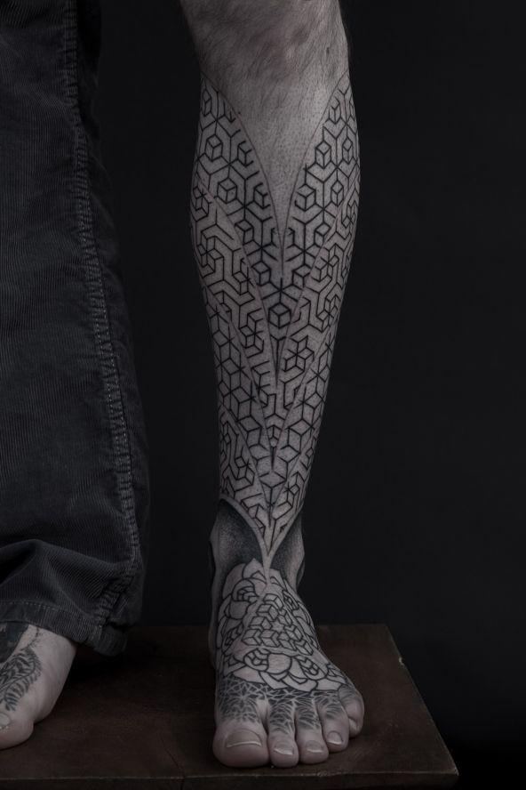 geometric-leg-sleeve-tattoos