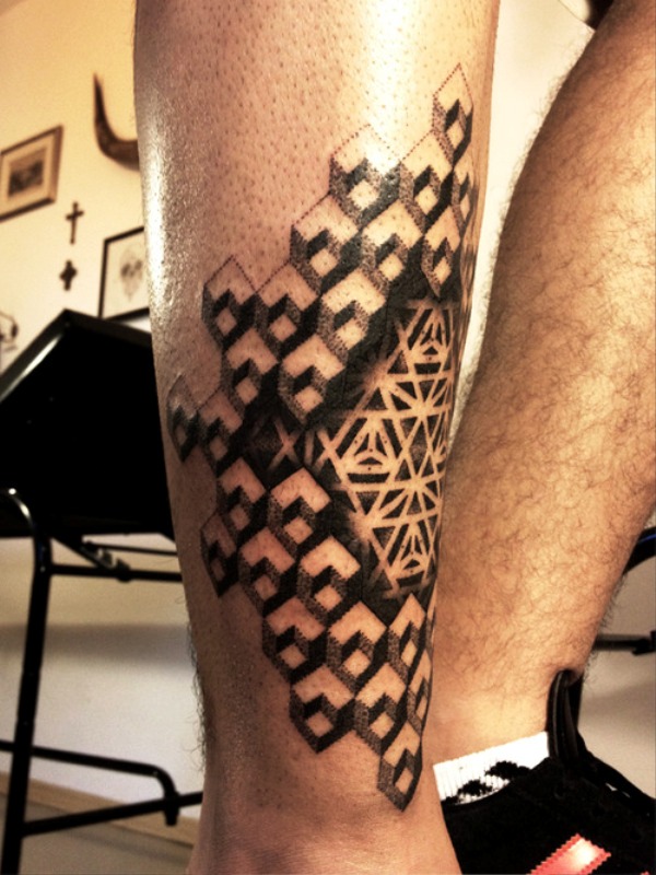 geometric-leg-tattoo