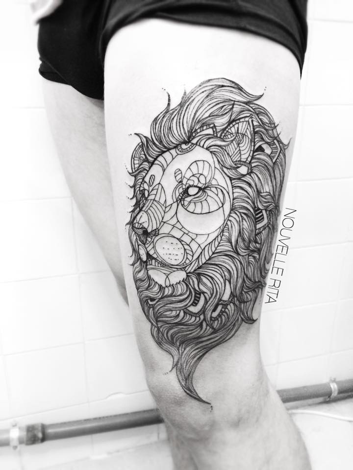 geometric-lion-tattoo-design