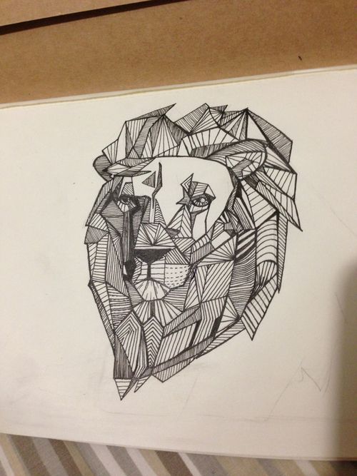 geometric-lion-tattoos-ideas