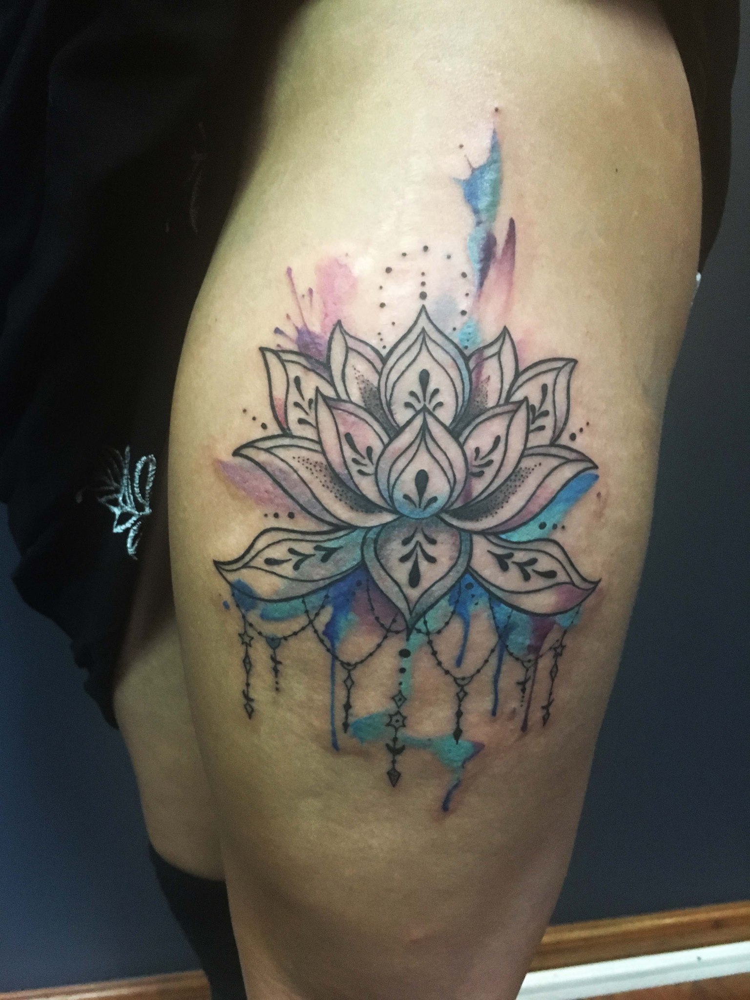 geometric-lotus-flower-tattoo-idea