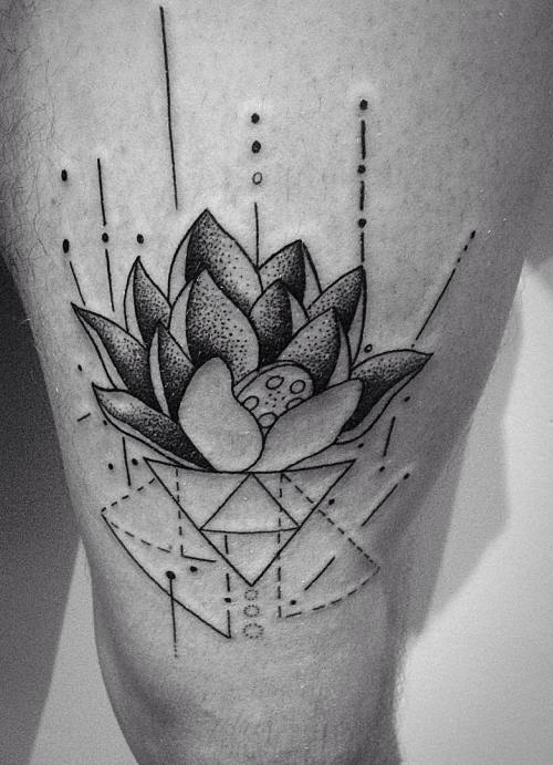 geometric-lotus-flower-tattoo-ideas