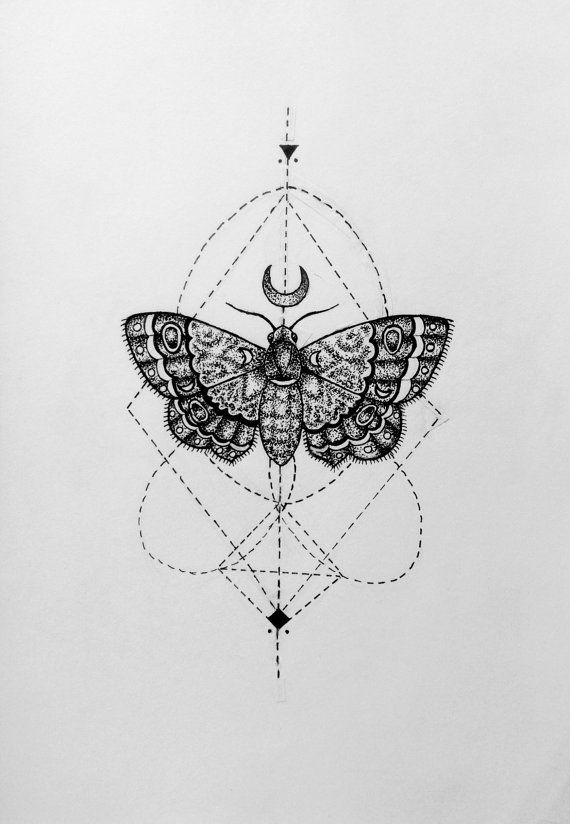 geometric-moth-tattoos