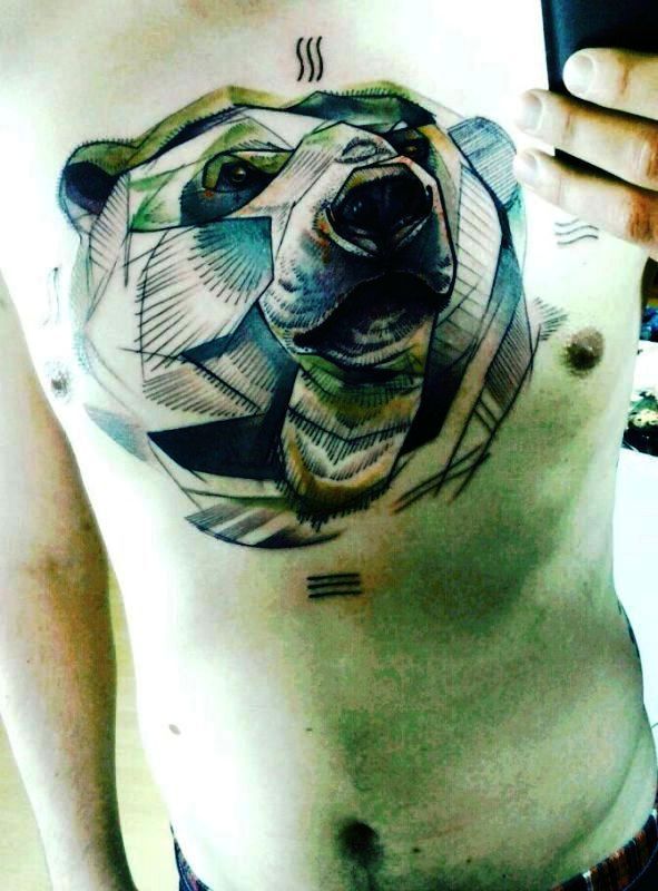 geometric-polar-bear-tattoo