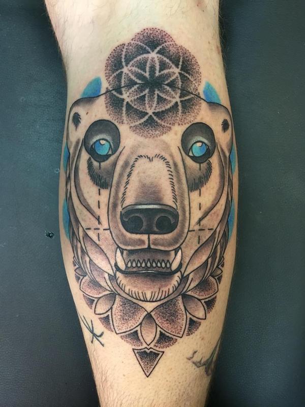 geometric-polar-bear-tattoos