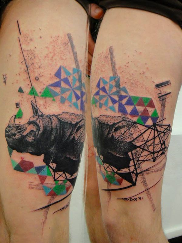geometric-rhino-tattoo