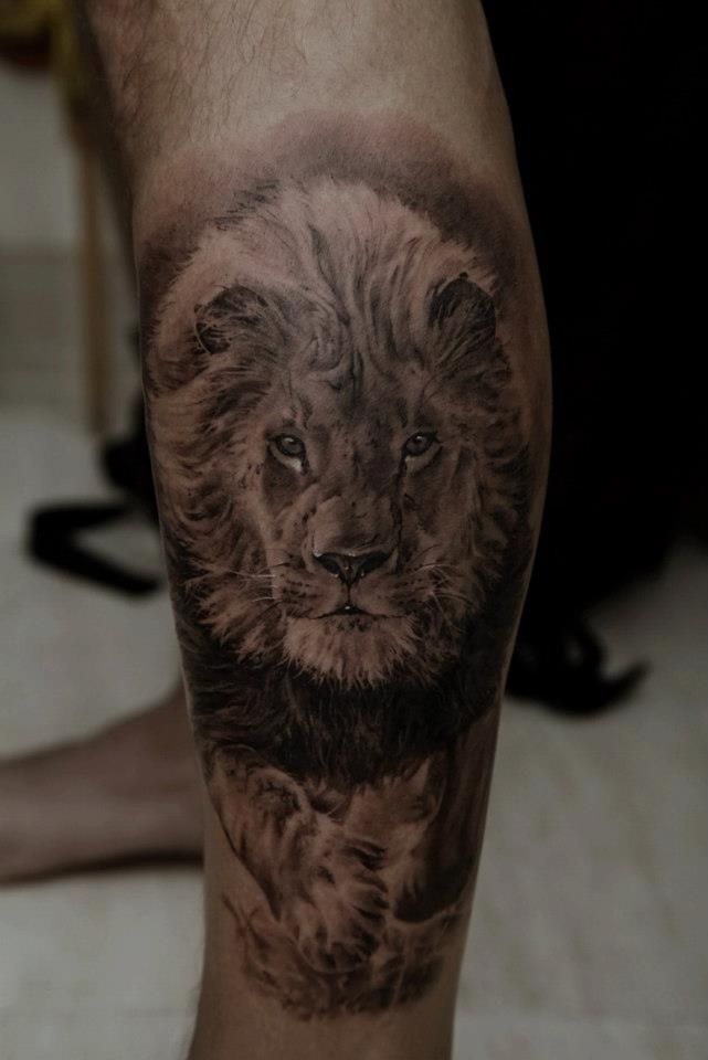 geometric-tiger-thigh-tattoos-ideas