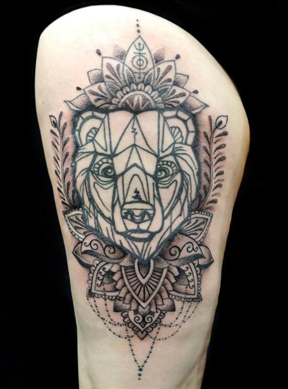 geometric-tribal-bear-tattoo