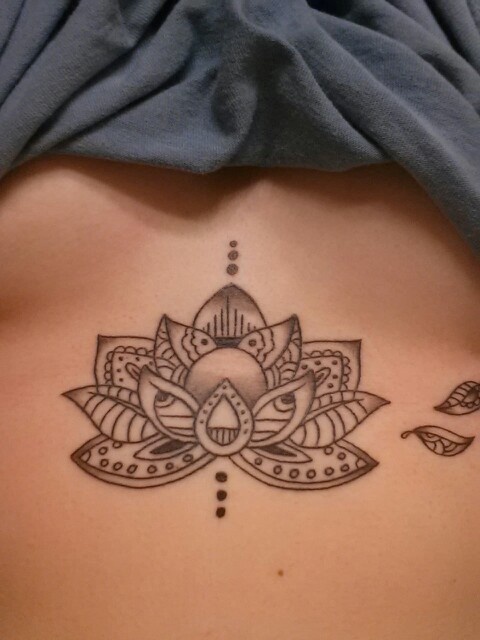 lotus-flower-sternum-tattoo