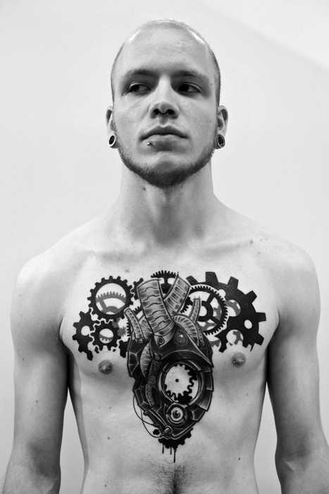mechanical-chest-tattoo-designs