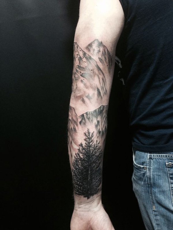 mountain-and-tree-tattoo