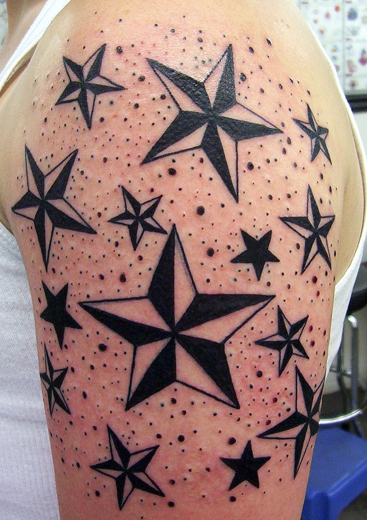 Geometric Tattoo Star Ideas - Flawssy