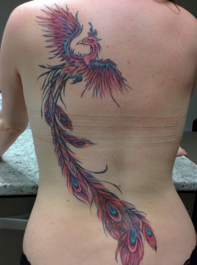 Phoenix Watercolor Tattoos Back - Flawssy