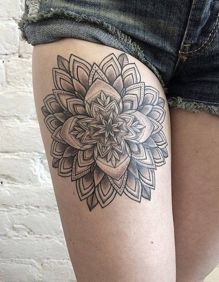 Geometric Tattoo Thigh Ideas Flawssy